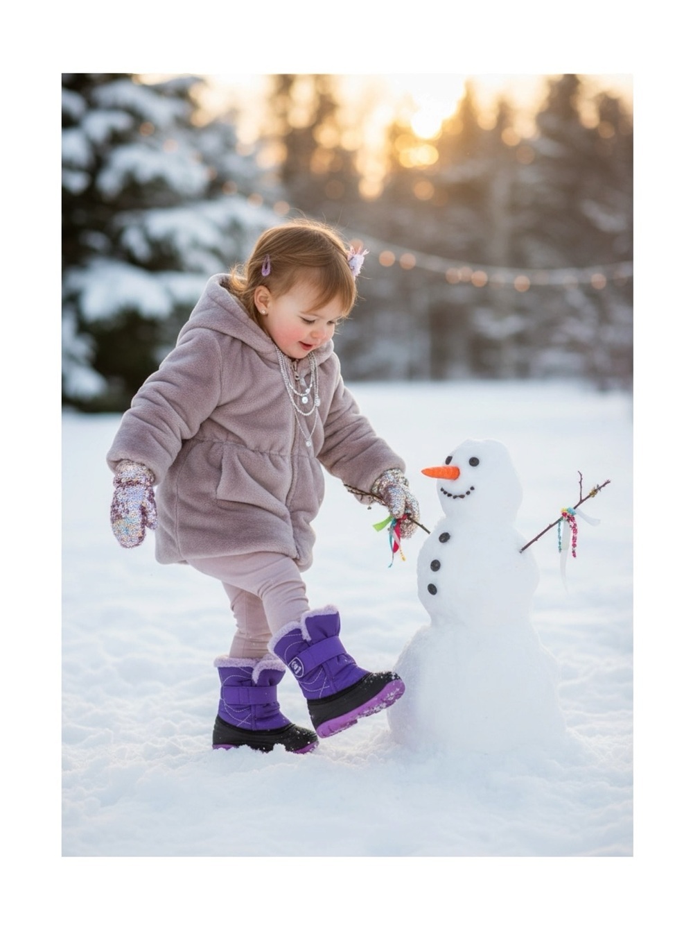 new Kamik ✪ Snowbug Waterproof Ski Snowboard Snow Rain Boot ✪ Purple ✪ Infant 6